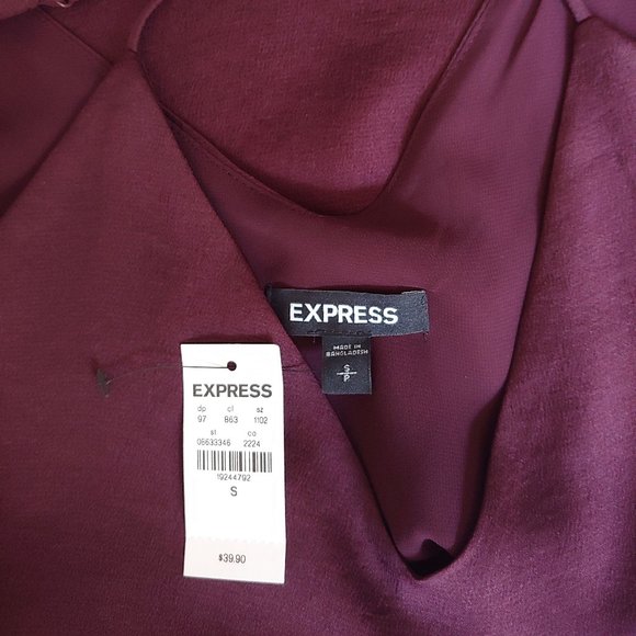 EXPRESS Top V-neck Spaghetti Straps Maroon Size Small NWT - Picture 8 of 10